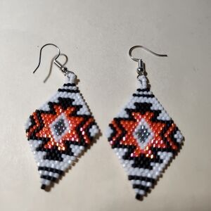 Handmade beaded Western style earrings